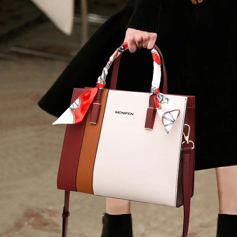 New Genuine Leather Women Bags Fashion Luxury Handbags Women Bags Designer Cowhide Leather Shoulder Bag Women Brand Luxury Bags